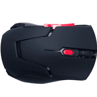 black and red computer mouse